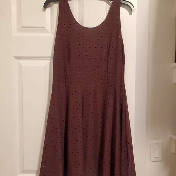 LOFT Dresses The Loft Outlet Plum Eyelet Swing Dress Poshmark Loft dresses the loft outlet plum eyelet swing dress poshmark